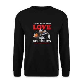 Koi Fische Nishikigoi Kois Geschenk - Unisex Pullover - Schwarz - Vorne - Alina (178cm) & Michal (187cm)
