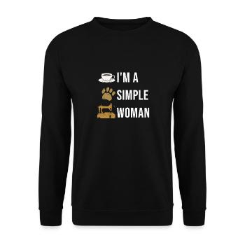 I'm a simple woman with coffee sewing machine - Unisex Sweatshirt - black - Front - Alina (178cm) & Michal (187cm)