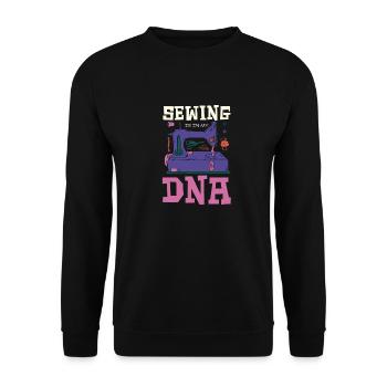 La couture est dans mon ADN Motif de tailleur drôle - Sweat-shirt Unisexe - noir - Devant - Alina (178cm) & Michal (187cm)