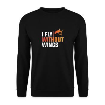 Saut en hauteur Sauteur en hauteur Je vole sans ailes - Sweat-shirt Unisexe - noir - Devant - Alina (178cm) & Michal (187cm)