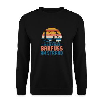 Baltic Sea North Sea coast Barefoot on the beach in thoughts - Unisex Sweatshirt - black - Front - Alina (178cm) & Michal (187cm)