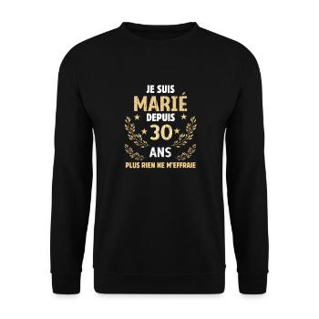 trente ans de mariage anniversaire couple mariage - Sweat-shirt Unisexe - noir - Devant - Alina (178cm) & Michal (187cm)