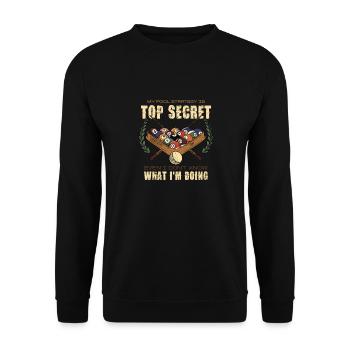 Poolstrategie Geheimnisvolles Billardspiel - Unisex Pullover - Schwarz - Vorne - Alina (178cm) & Michal (187cm)