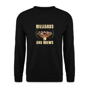 Billiards And Brews: Perfekte Kombination für - Unisex Pullover - Schwarz - Vorne - Alina (178cm) & Michal (187cm)