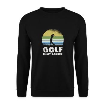 Le golf est mon cardio rétro design - Sweat-shirt Unisexe - noir - Devant - Alina (178cm) & Michal (187cm)
