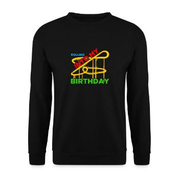 Rolling into Freizeitpark Rollercoaster Achterbahn - Unisex Pullover - Schwarz - Vorne - Alina (178cm) & Michal (187cm)
