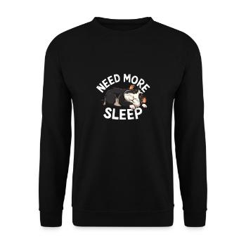 Plus de sommeil s’il vous plaît drôle cochon d’Inde conception - Sweat-shirt Unisexe - noir - Devant - Alina (178cm) & Michal (187cm)