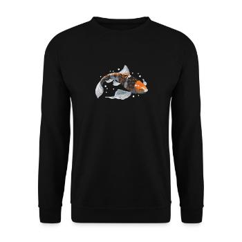 Poisson Koi Koi Nishikigoi Cadeau - Sweat-shirt Unisexe - noir - Devant - Alina (178cm) & Michal (187cm)