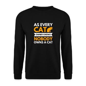 Funny Cat Saying Cat Owner - Unisex Sweatshirt - black - Front - Alina (178cm) & Michal (187cm)