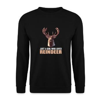 Reindeer Reindeer - Unisex Sweatshirt - black - Front - Alina (178cm) & Michal (187cm)