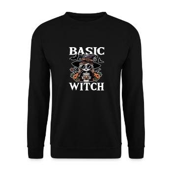 BASIC WITCH - HALLOWEEN GIFT - Unisex Sweatshirt - black - Front - Alina (178cm) & Michal (187cm)