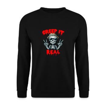 CREEP IT REAL - HALLOWEEN GIFT - Unisex Sweatshirt - black - Front - Alina (178cm) & Michal (187cm)