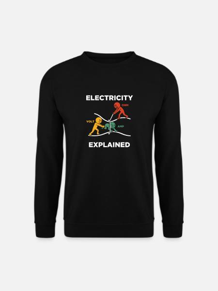 Electricity explained Elektriker - Unisex Pullover - Schwarz
