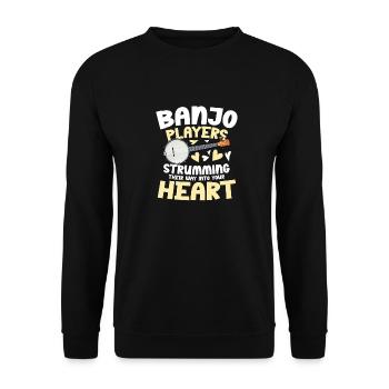 Banjo Player: Music That Will Conquer Your Heart - Unisex Sweatshirt - black - Front - Alina (178cm) & Michal (187cm)