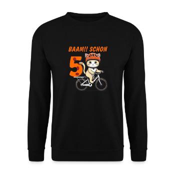 VÉLO CHAT BAAM !! DÉJÀ CINQ - Sweat-shirt Unisexe - noir - Devant - Alina (178cm) & Michal (187cm)