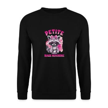 Lustige niedliche wilde Waschbär Meme - Unisex Pullover - Schwarz - Vorne - Alina (178cm) & Michal (187cm)