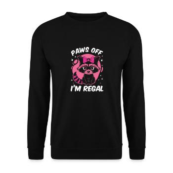 Lustige niedliche wilde Waschbär Meme - Unisex Pullover - Schwarz - Vorne - Alina (178cm) & Michal (187cm)