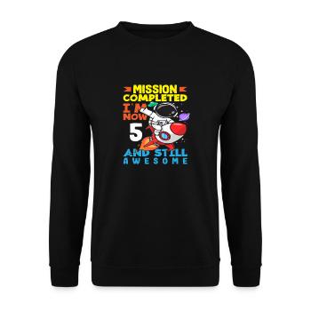 Mission accomplie : Maintenant âgé de 5 ans et toujours aussi grand - Sweat-shirt Unisexe - noir - Devant - Alina (178cm) & Michal (187cm)