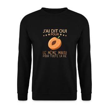Le Même Minou Pour La Vie Humour EVG Futur Marié - Sweat-shirt Unisexe - noir - Devant - Alina (178cm) & Michal (187cm)