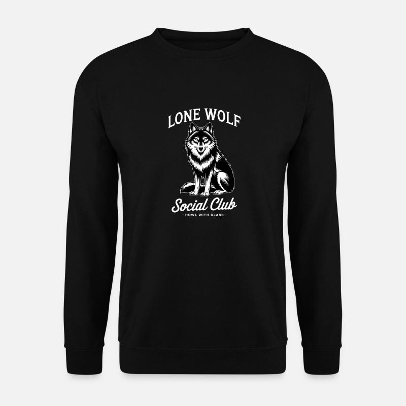 Wolf - Unisex Pullover - Schwarz