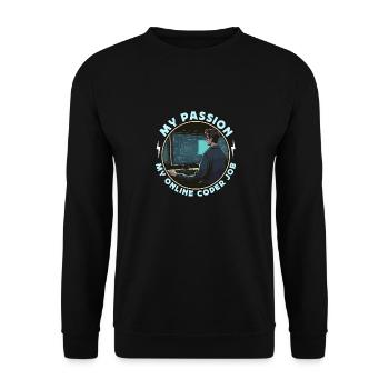 Online Coder My Passion My Online Computer Science - Unisex Pullover - Schwarz - Vorne - Alina (178cm) & Michal (187cm)