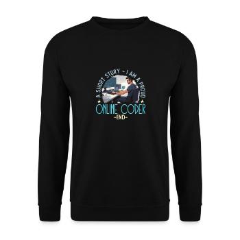 Online Coder A Short Story I Am A Web Developer - Unisex Pullover - Schwarz - Vorne - Alina (178cm) & Michal (187cm)