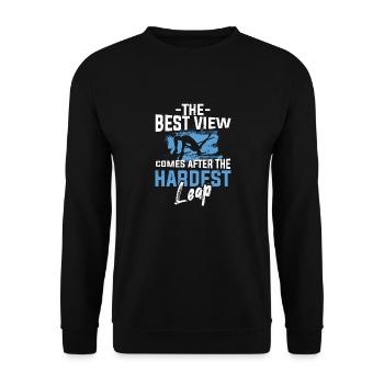 Saut en hauteur Meilleure vue après le saut le plus difficile - Sweat-shirt Unisexe - noir - Devant - Alina (178cm) & Michal (187cm)