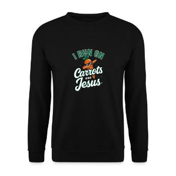 Carrot Jesus Faith Christ Carrot - Unisex Sweatshirt - black - Front - Alina (178cm) & Michal (187cm)