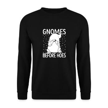 Gnome Costume Men Gnomes Before Hoes Gnome - Unisex Sweatshirt - black - Front - Alina (178cm) & Michal (187cm)