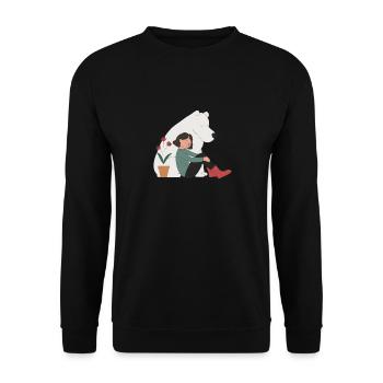 Friendship Between Man and Bear - Harmony - Unisex Sweatshirt - black - Front - Alina (178cm) & Michal (187cm)