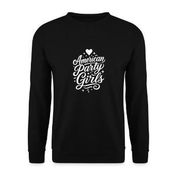 American Party Girls Theme USA - Unisex Sweatshirt - black - Front - Alina (178cm) & Michal (187cm)