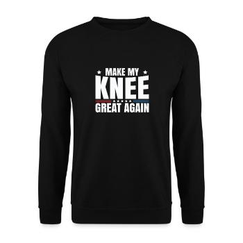 Rendre mon genou à nouveau grand. Drôle de récupération - Sweat-shirt Unisexe - noir - Devant - Alina (178cm) & Michal (187cm)
