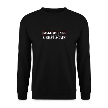 Rendre mon genou à nouveau grand. Drôle de récupération - Sweat-shirt Unisexe - noir - Devant - Alina (178cm) & Michal (187cm)