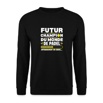 Joueur de padel amateur de padel cadeau padeliste - Sweat-shirt Unisexe - noir - Devant - Alina (178cm) & Michal (187cm)