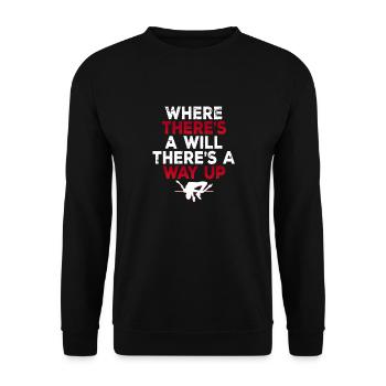 High Jump Where There's A Will There's A Way Up - Unisex Sweatshirt - black - Front - Alina (178cm) & Michal (187cm)