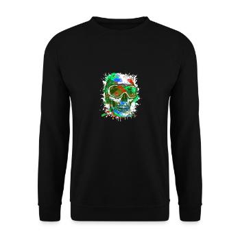 Ski Skull Ski Goggles - Unisex Sweatshirt - black - Front - Alina (178cm) & Michal (187cm)