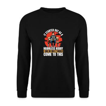 French Horn It Started Out As A Marching Band - Unisex Sweatshirt - black - Front - Alina (178cm) & Michal (187cm)