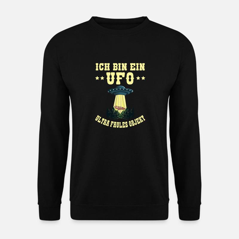 Ich Bin Ein UFO Ultra Faules Objekt Faultier Alien - Unisex Pullover - Schwarz