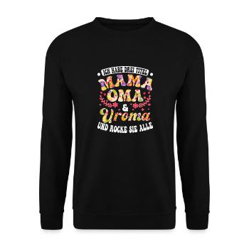 Maman grand-mère arrière-maman et bercez-la toute maman Fête des mères - Sweat-shirt Unisexe - noir - Devant - Alina (178cm) & Michal (187cm)