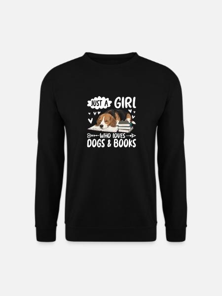 Just a Girl Who Loves Dogs and Books - Unisex Pullover - Schwarz