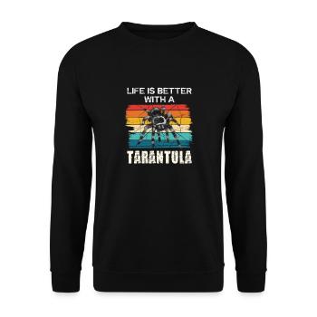 Life is better with a tarantula - Unisex Sweatshirt - black - Front - Alina (178cm) & Michal (187cm)