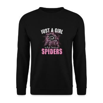 Just A Girl Who Loves Spiders Design - Unisex Sweatshirt - black - Front - Alina (178cm) & Michal (187cm)