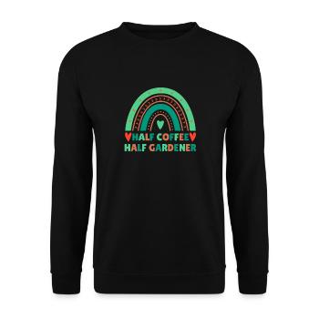 Coffee Gardener Saying Design - Unisex Sweatshirt - black - Front - Alina (178cm) & Michal (187cm)