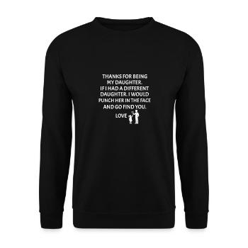 Merci d’être ma fille, père-fille - Sweat-shirt Unisexe - noir - Devant - Alina (178cm) & Michal (187cm)