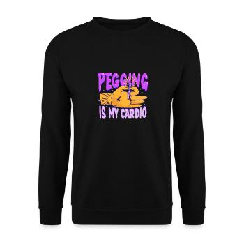 Cribbage Pegging Is My Cardio - Unisex Sweatshirt - black - Front - Alina (178cm) & Michal (187cm)