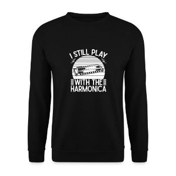 Harmonica Musican Still Play With The Harmonica - Unisex Pullover - Schwarz - Vorne - Alina (178cm) & Michal (187cm)