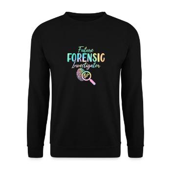 Enquêteur médico-légal Tie Dye Funny Forensics - Sweat-shirt Unisexe - noir - Devant - Alina (178cm) & Michal (187cm)
