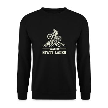 Radeln WADEN STATT LADEN Radfahrer Lustiges - Unisex Pullover - Schwarz - Vorne - Alina (178cm) & Michal (187cm)