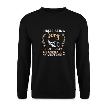 Drôle de baseball disant équipe de baseball - Sweat-shirt Unisexe - noir - Devant - Alina (178cm) & Michal (187cm)