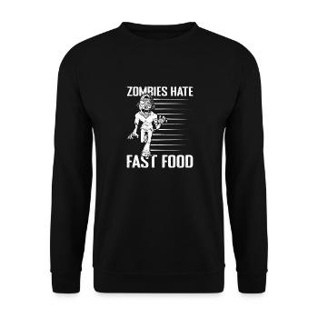 Les zombies marathoniens détestent la restauration rapide - Sweat-shirt Unisexe - noir - Devant - Alina (178cm) & Michal (187cm)